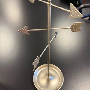 Loft Necklace, Jewelry Holder by Erika Kovesdi "Arrows" Brushed Nickel